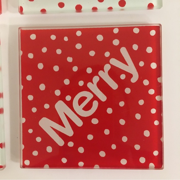 Glass Christmas Coasters - set of 4, Holiday, Unique Gift, Joy Cheers Jingle - Picture 11 of 14